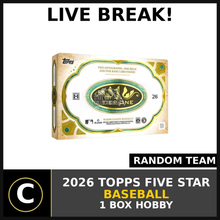 Load image into Gallery viewer, 2026 TOPPS FIVE STAR BASEBALL 1 BOX BREAK #A3473 - RANDOM TEAMS
