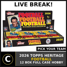 Load image into Gallery viewer, 2026 TOPPS HERITAGE FOOTBALL 12 BOX FULL CASE BREAK #F3416 - PICK YOUR TEAM
