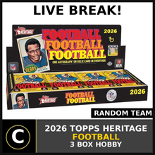 Load image into Gallery viewer, 2026 TOPPS HERITAGE FOOTBALL 3 BOXES BREAK #F3421 - RANDOM TEAMS