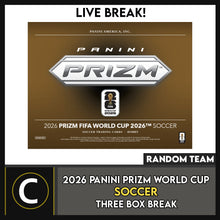 Load image into Gallery viewer, 2026 PANINI PRIZM WORLD CUP SOCCER 3 BOX BREAK #S3122 - RANDOM TEAMS