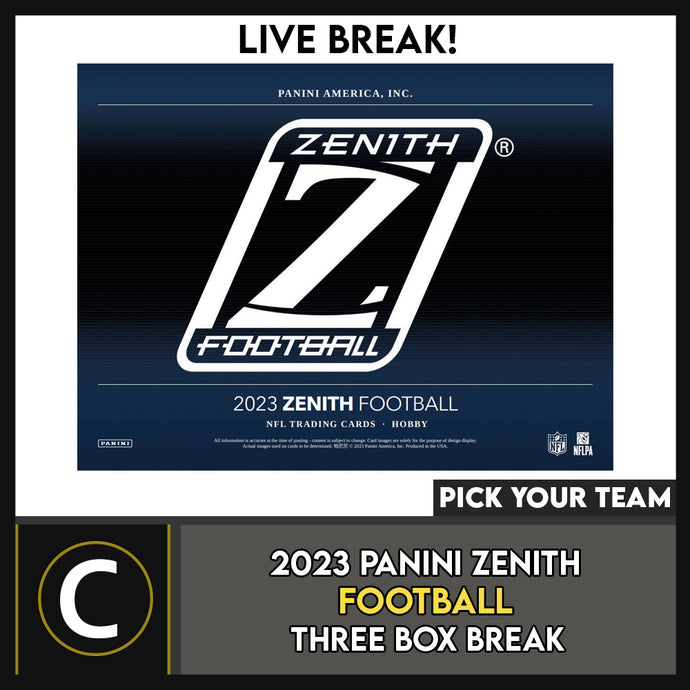2023 PANINI ZENITH FOOTBALL 3 BOX BREAK #F3102 - PICK YOUR TEAM