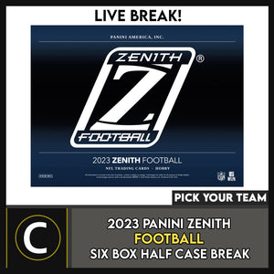 2023 PANINI ZENITH FOOTBALL 6 BOX (HALF CASE) BREAK #F3101 - PICK YOUR TEAM