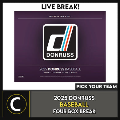 2025 DONRUSS BASEBALL HOBBY 4 BOX BREAK #A3326 - PICK YOUR TEAM