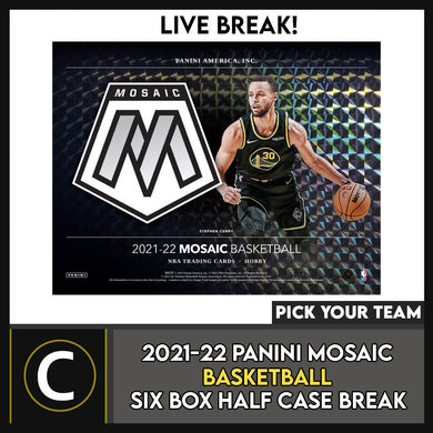 2021-22 PANINI MOSAIC BASKETBALL 6 BOX (HALF CASE) BREAK #B884 - PICK YOUR TEAM
