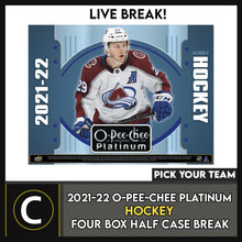 Load image into Gallery viewer, 2021-22 O-PEE-CHEE PLATINUM HOCKEY 4 BOX HALF CASE BREAK #H1468 - PICK YOUR TEAM