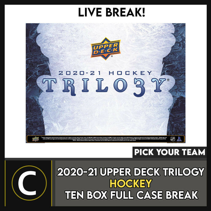 2020-21 UPPER DECK TRILOGY HOCKEY 10 BOX FULL CASE BREAK #H1374 - PICK YOUR TEAM