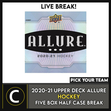 2020-21 UPPER DECK ALLURE 5 BOX (HALF CASE) BREAK #H1302 - PICK YOUR TEAM