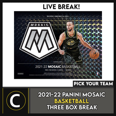 2021-22 PANINI MOSAIC BASKETBALL 3 BOX BREAK #B898 - PICK YOUR TEAM