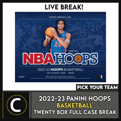 2022-23 PANINI HOOPS BASKETBALL 20 BOX (FULL CASE) BREAK #B893 - PICK YOUR TEAM