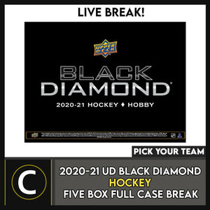 2020-21 UPPER DECK BLACK DIAMOND HOCKEY 5 BOX CASE BREAK #H1189 - PICK YOUR TEAM