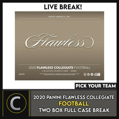 2020 PANINI FLAWLESS COLLEGIATE 2 BOX (FULL CASE) BREAK #F663 - PICK YOUR TEAM