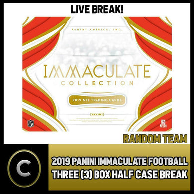 2019 PANINI IMMACULATE FOOTBALL 3 BOX (HALF CASE) BREAK #F649 - PICK YOUR TEAM