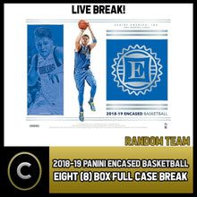 Load image into Gallery viewer, 2018-19 PANINI ENCASED BASKETBALL 8 BOX (FULL CASE) BREAK #B487 - RANDOM TEAMS