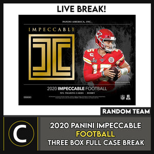 2020 PANINI IMPECCABLE FOOTBALL 3 BOX (FULL CASE) BREAK #F604 - RANDOM TEAMS