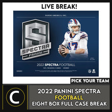 Load image into Gallery viewer, 2022 PANINI SPECTRA FOOTBALL 8 BOX (FULL CASE) BREAK #F1070 - PICK YOUR TEAM