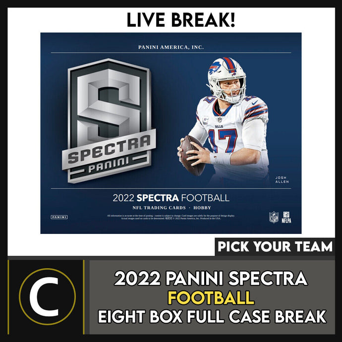 2022 PANINI SPECTRA FOOTBALL 8 BOX (FULL CASE) BREAK #F1070 - PICK YOUR TEAM