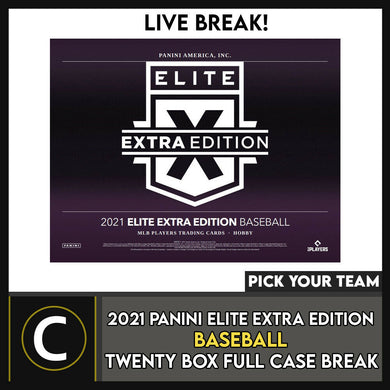2021 PANINI ELITE EXTRA BASEBALL 20 BOX FULL CASE BREAK #A1328 - PICK YOUR TEAM