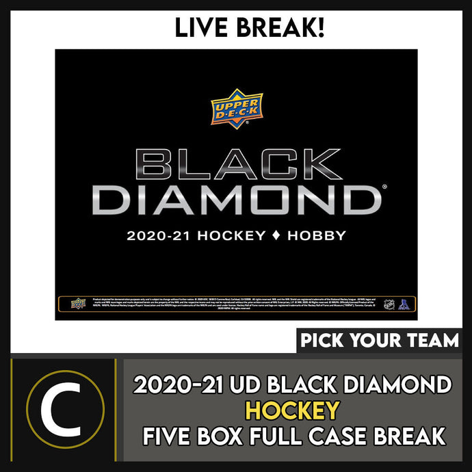 2020-21 UPPER DECK BLACK DIAMOND HOCKEY 5 BOX CASE BREAK #H1621 - PICK YOUR TEAM