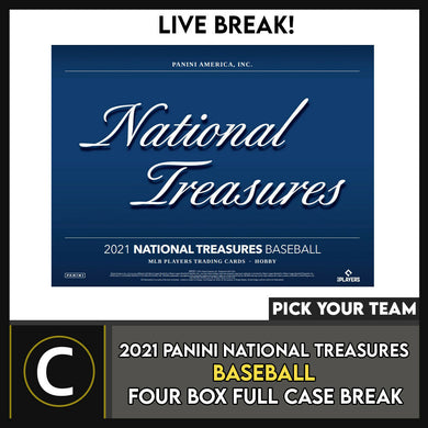 2021 PANINI NATIONAL TREASURES BASEBALL 4 BOX CASE BREAK #A1310 - PICK YOUR TEAM