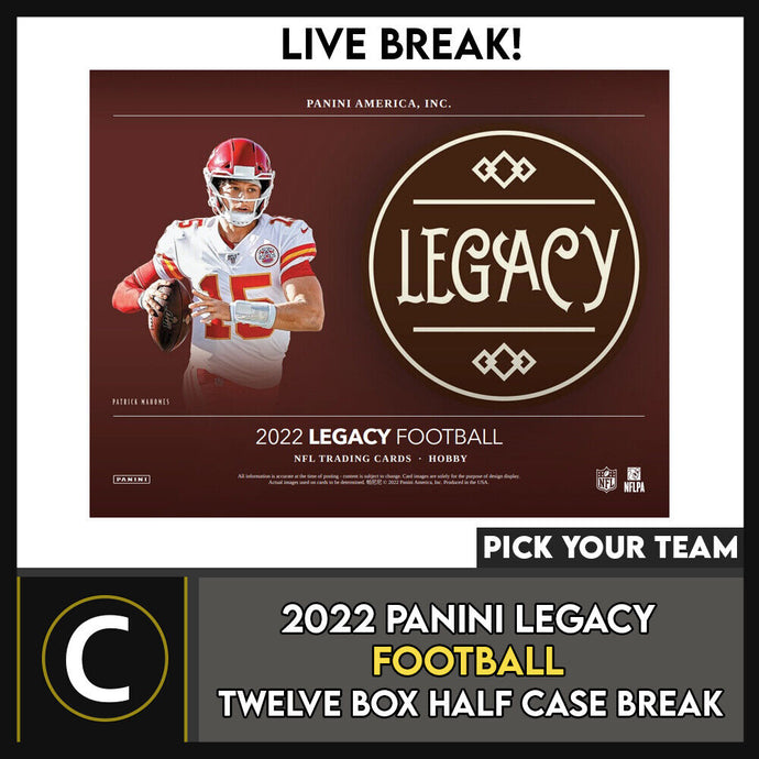 2022 PANINI LEGACY FOOTBALL 12 BOX (HALF CASE) BREAK #F972 - PICK YOUR TEAM