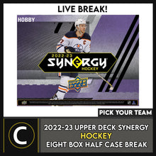 Load image into Gallery viewer, 2022-23 UPPER DECK SYNERGY HOCKEY 8 BOX HALF CASE BREAK #H1655 - PICK YOUR TEAM