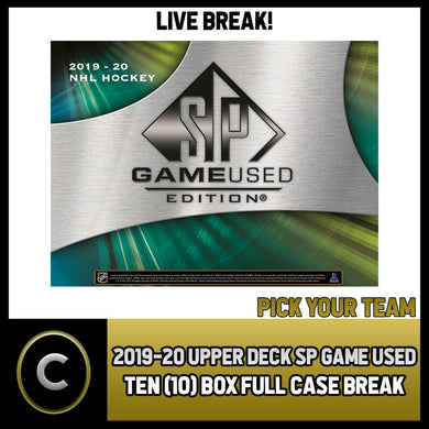2019-20 UPPER DECK SP GAME USED 10 BOX (FULL CASE) BREAK #H1025 - PICK YOUR TEAM