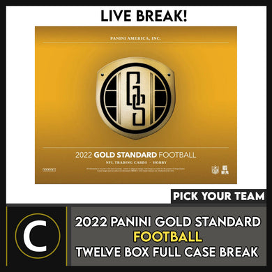 2022 PANINI GOLD STANDARD FOOTBALL 12 BOX FULL CASE BREAK #F993 - PICK YOUR TEAM