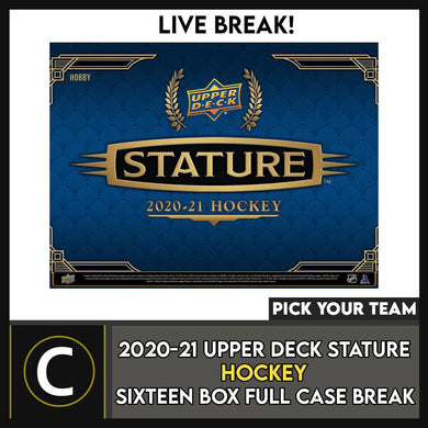 2020-21 UPPER DECK STATURE 16 BOX (FULL CASE) BREAK #H1293 - PICK YOUR TEAM -