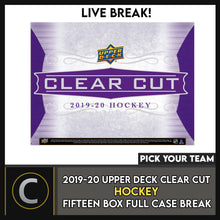 Load image into Gallery viewer, 2019-20 UPPER DECK CLEAR CUT 15 BOX (FULL CASE) BREAK #H1487 - PICK YOUR TEAM