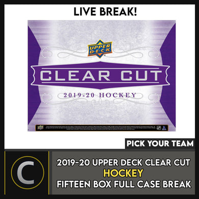 2019-20 UPPER DECK CLEAR CUT 15 BOX (FULL CASE) BREAK #H1487 - PICK YOUR TEAM