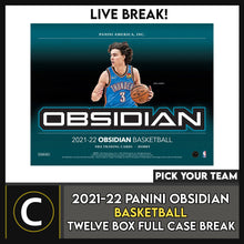 Load image into Gallery viewer, 2021-22 PANINI OBSIDIAN BASKETBALL 12 BOX FULL CASE BREAK #B831 - PICK YOUR TEAM