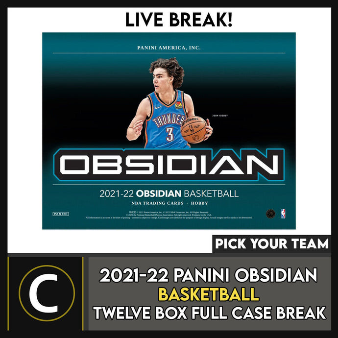 2021-22 PANINI OBSIDIAN BASKETBALL 12 BOX FULL CASE BREAK #B831 - PICK YOUR TEAM