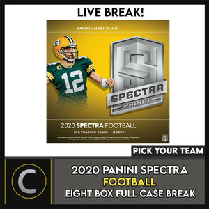 2020 PANINI SPECTRA FOOTBALL 8 BOX (FULL CASE) BREAK #F553 - PICK YOUR TEAM