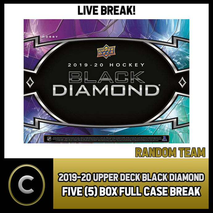 2019-20 UPPER DECK BLACK DIAMOND 5 BOX (FULL CASE) BREAK #H900 - RANDOM TEAMS