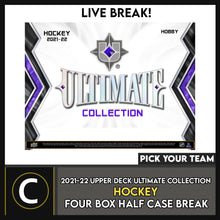 Load image into Gallery viewer, 2021-22 UPPER DECK ULTIMATE HOCKEY 4 BOX HALF CASE BREAK #H1596 - PICK YOUR TEAM