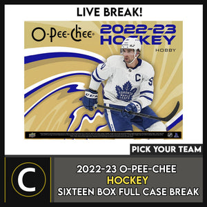 2022-23 O-PEE-CHEE HOCKEY 16 BOX (FULL CASE) BREAK #H1637 - PICK YOUR TEAM