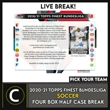 Load image into Gallery viewer, 2020-21 TOPPS FINEST BUNDESLIGA 4 BOX (HALF CASE) BREAK #S197 - PICK YOUR TEAM