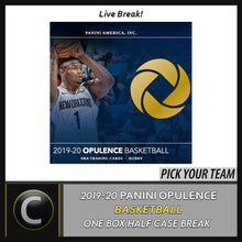 Load image into Gallery viewer, 2019-20 PANINI OBSIDIAN BASKETBALL 6 BOX HALF CASE BREAK #B436 - PICK YOUR TEAM