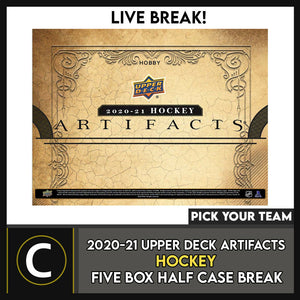 2020-21 UPPER DECK ARTIFACTS HOCKEY 5 BOX HALF CASE BREAK #H1224 -PICK YOUR TEAM