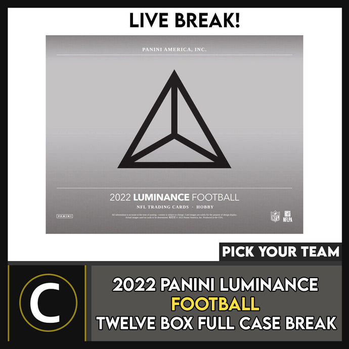 2022 PANINI LUMINANCE FOOTBALL 12 BOX (FULL CASE)  BREAK #F976 - PICK YOUR TEAM