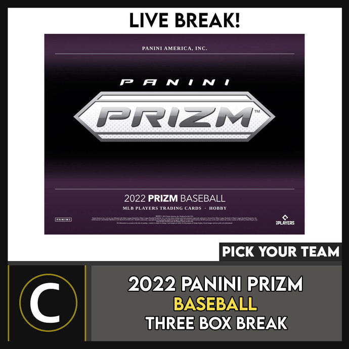 2022 PANINI PRIZM BASEBALL 3 BOX BREAK #A1563 - PICK YOUR TEAM