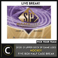 Load image into Gallery viewer, 2020-21 UPPER DECK SP GAME USED HOCKEY 5 BOX BREAK #H1334 - PICK YOUR TEAM