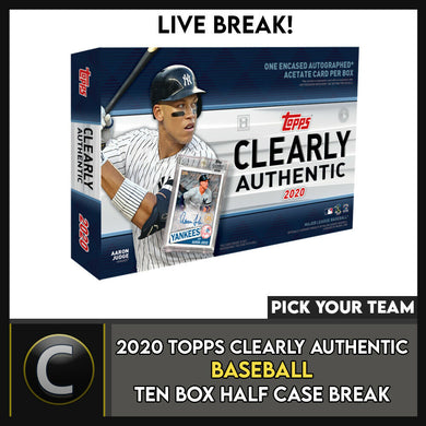 2020 TOPPS CLEARLY AUTHENTIC 10 BOX HALF CASE BREAK #A853 - PICK YOUR TEAM