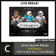 Load image into Gallery viewer, 2020 PANINI PRIZM FOOTBALL 12 BOX (FULL CASE) BREAK #F609 - PICK YOUR TEAM
