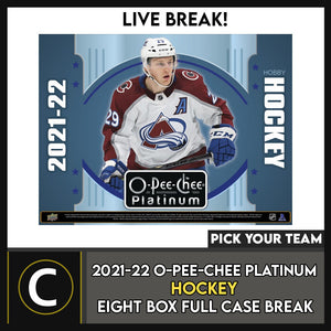 2021-22 O-PEE-CHEE PLATINUM HOCKEY 8 BOX FULL CASE BREAK #H1481 - PICK YOUR TEAM