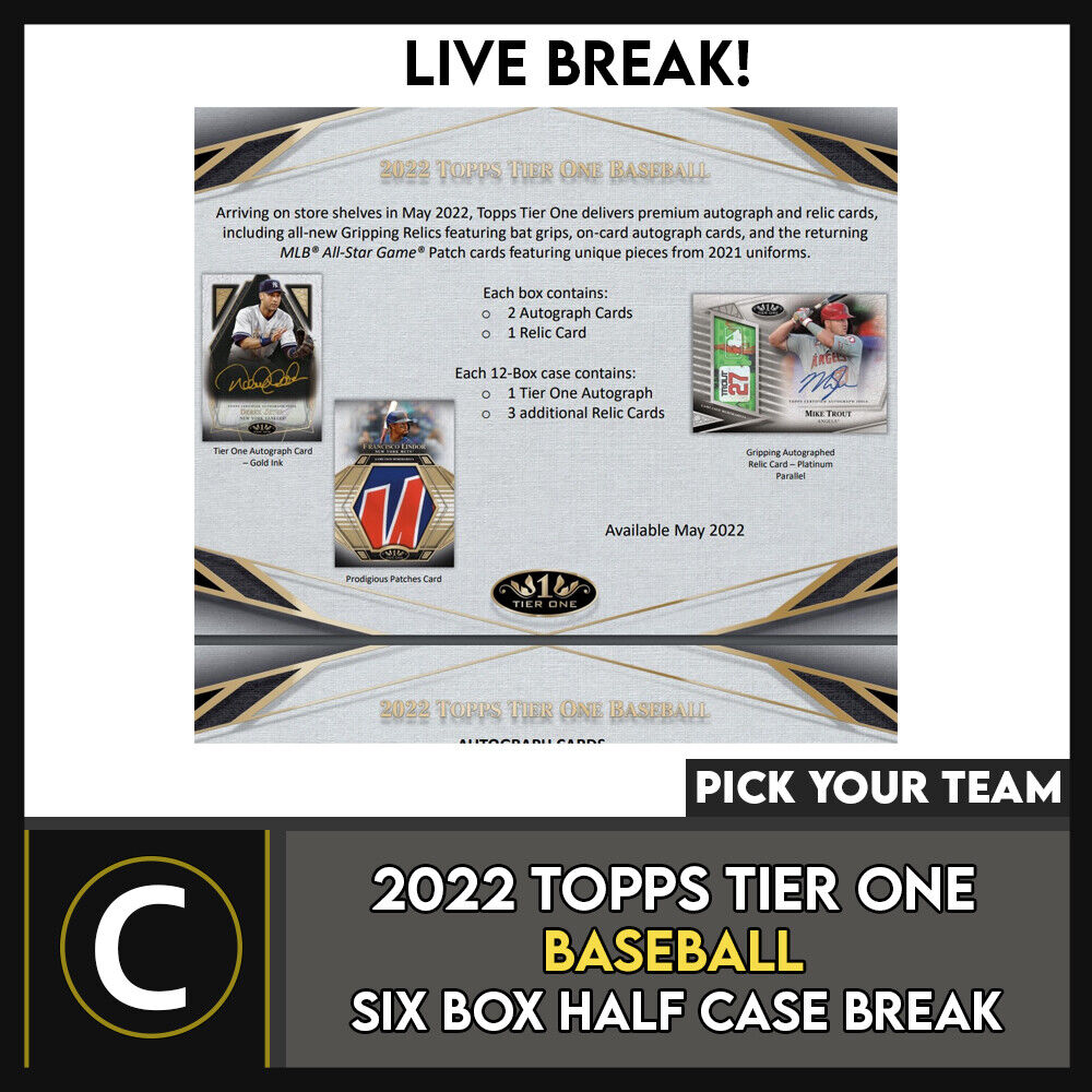 2022 Topps Tier One Baseball Hobby 6-Box Random Division Group