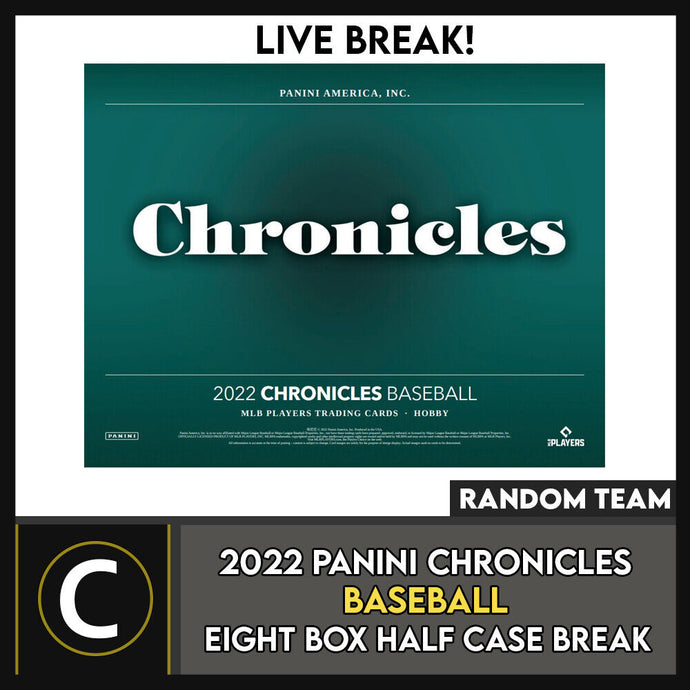 2022 PANINI CHRONICLES BASEBALL 8 BOX (HALF CASE) BREAK #A1513 - RANDOM TEAM
