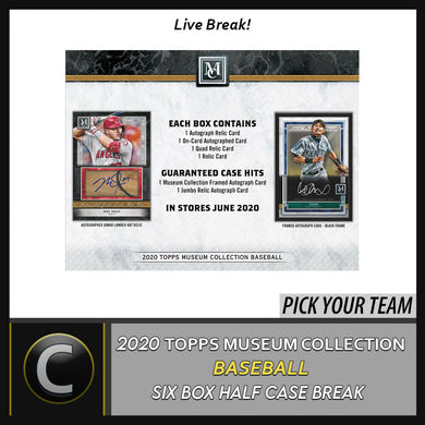 2020 TOPPS MUSEUM COLLECTION 6 BOX HALF CASE BREAK #A895 - PICK YOUR TEAM