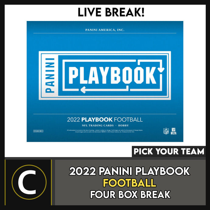 2022 PANINI PLAYBOOK FOOTBALL 4 BOX BREAK #F1142 - PICK YOUR TEAM