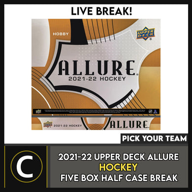 2021-22 UPPER DECK ALLURE HOCKEY 5 BOX HALF CASE BREAK #H1565 - PICK YOUR TEAM